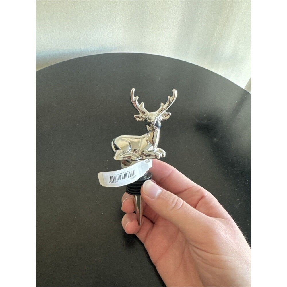 Pottery Barn Wine Metal Reindeer Stopper